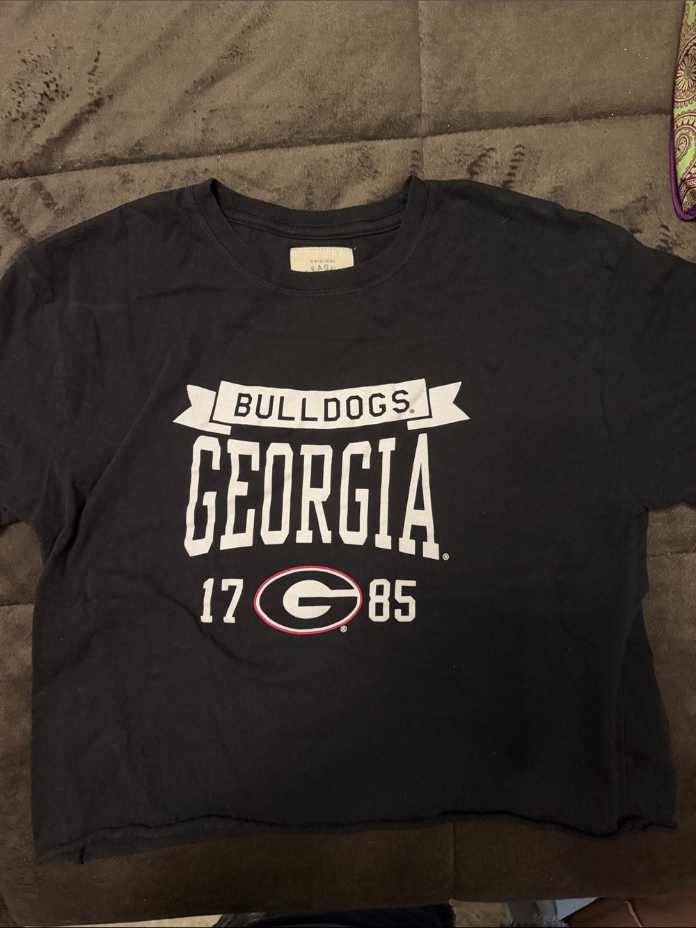 Georgia Bulldogs Black Crop Top Tee